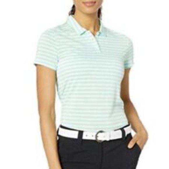 NWT NIKE Golf Dry Polo Shirt Green Striped Short Sleeve Shirt Top 884867-342 - Picture 3 of 5